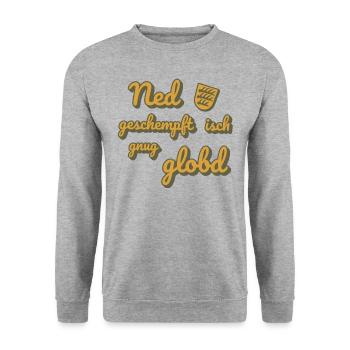 Nicht geschumpfen ist genug gelobt - schwäbisch - Unisex Pullover - Weißgrau meliert - Vorne - Alina (178cm) & Michal (187cm)