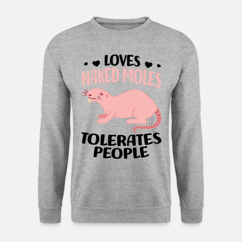 Nacktmull - Unisex Pullover - Weißgrau meliert