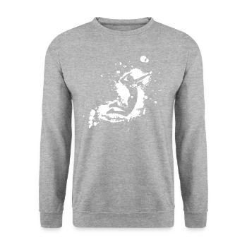 Volleyball Spike Man Weiß - Unisex Pullover - Weißgrau meliert - Vorne - Alina (178cm) & Michal (187cm)
