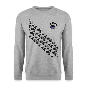 Pattes Paysage et Logo Cacahuète - Sweat-shirt Unisexe - gris chiné - Devant - Alina (178cm) & Michal (187cm)