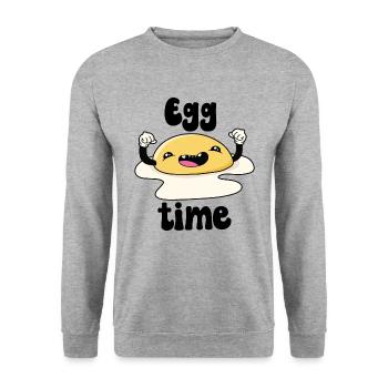 Egg Time - Unisex Sweatshirt - salt & pepper - Front - Alina (178cm) & Michal (187cm)