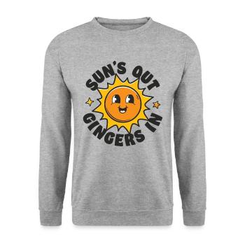 Suns Out Gingers In - Unisex Pullover - Weißgrau meliert - Vorne - Alina (178cm) & Michal (187cm)