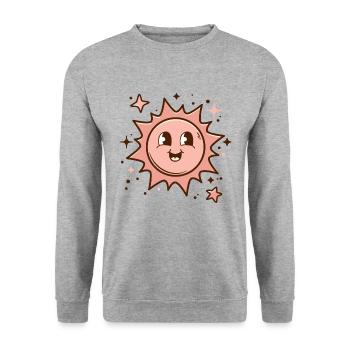 Happy Sun Pink - Unisex Sweatshirt - salt & pepper - Front - Alina (178cm) & Michal (187cm)