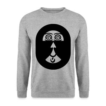 Komisch - Unisex Pullover - Weißgrau meliert - Vorne - Alina (178cm) & Michal (187cm)