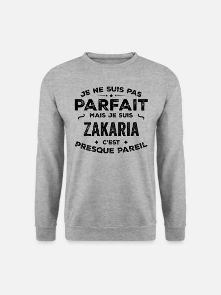 Zakaria – Un Prénom, Une Légende Drôle et Fière - Sweat-shirt Unisexe - gris chiné