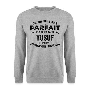 Yusuf – A Funny and Proud First Name, Legend - Unisex Sweatshirt - salt & pepper - Front - Alina (178cm) & Michal (187cm)