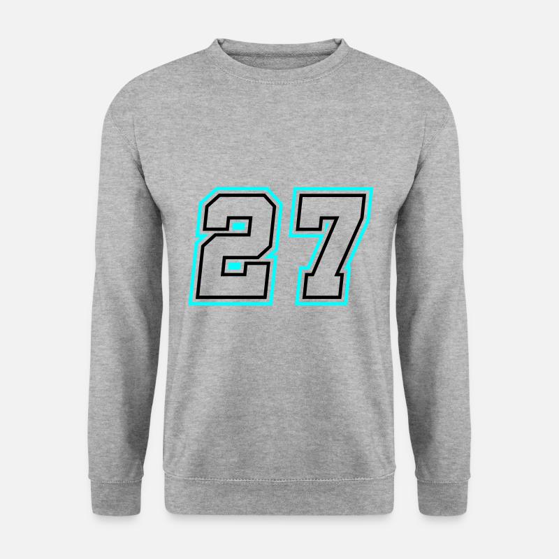 27 Zahl symbol - Unisex Pullover - Weißgrau meliert