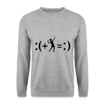 Tennis makes me happy, happiness formula - Unisex Sweatshirt - salt & pepper - Front - Alina (178cm) & Michal (187cm)