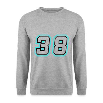 38 symbole de nombre - Sweat-shirt Unisexe - gris chiné - Devant - Alina (178cm) & Michal (187cm)