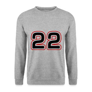 22 symbole de nombre - Sweat-shirt Unisexe - gris chiné - Devant - Alina (178cm) & Michal (187cm)