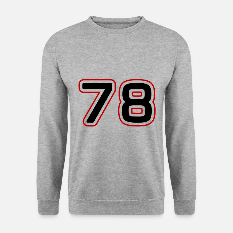 78 Zahl Symbol - Unisex Pullover - Weißgrau meliert