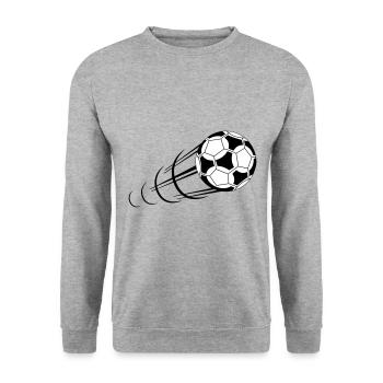 Fußball, Ball, Soccer, Football, Schuss, Tor - Unisex Pullover - Weißgrau meliert - Vorne - Alina (178cm) & Michal (187cm)