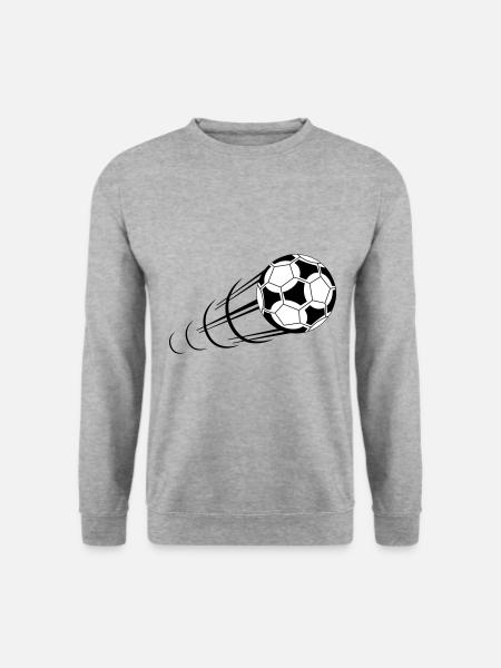 Fußball, Ball, Soccer, Football, Schuss, Tor - Unisex Pullover - Weißgrau meliert