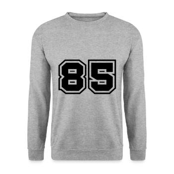 85 number symbol - Unisex Sweatshirt - salt & pepper - Front - Alina (178cm) & Michal (187cm)