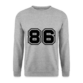 86 number symbol - Unisex Sweatshirt - salt & pepper - Front - Alina (178cm) & Michal (187cm)
