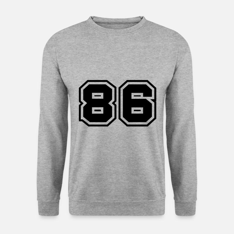 86 Zahl Symbol - Unisex Pullover - Weißgrau meliert
