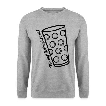 Me, my Dubbeglas and I - Unisex Sweatshirt - salt & pepper - Front - Alina (178cm) & Michal (187cm)