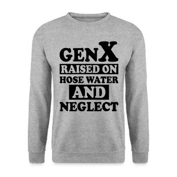 Generation X Humor - Unisex Pullover - Weißgrau meliert - Vorne - Alina (178cm) & Michal (187cm)