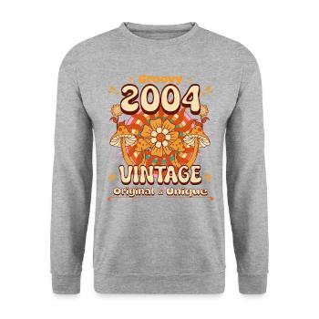 Vintage Année 2004 Anniversaire Femme 20 Ans - Sweat-shirt Unisexe - gris chiné - Devant - Alina (178cm) & Michal (187cm)