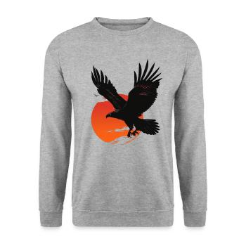Powerful eagle in sunset - Unisex Sweatshirt - salt & pepper - Front - Alina (178cm) & Michal (187cm)