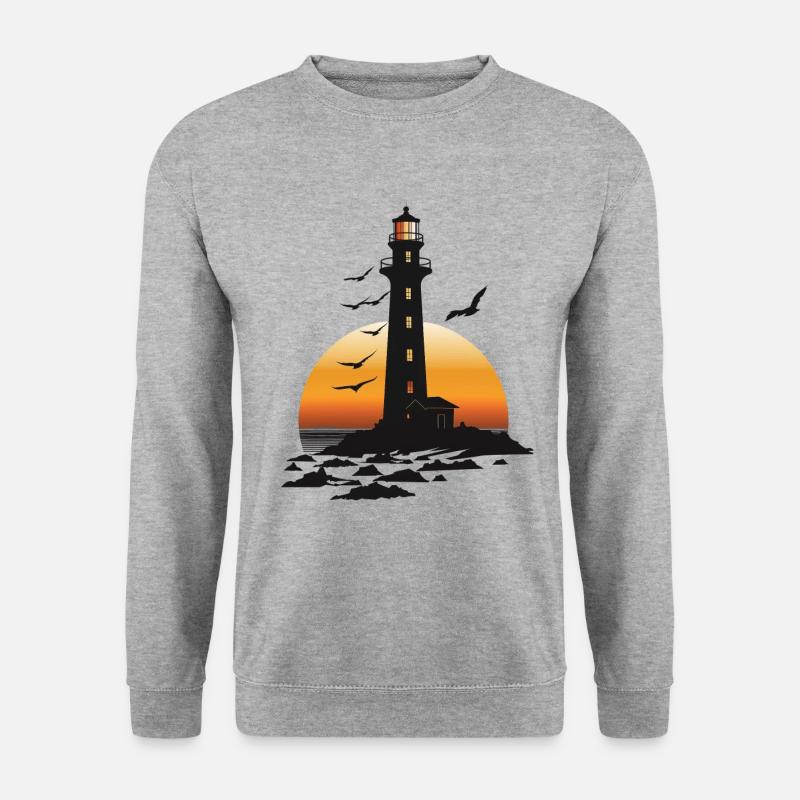Leuchtturm - Unisex Pullover - Weißgrau meliert