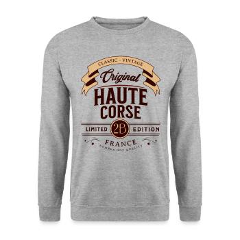 Haute-Corse Département France - Sweat-shirt Unisexe - gris chiné - Devant - Alina (178cm) & Michal (187cm)