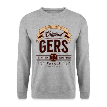 Vintage Gers Département France - Sweat-shirt Unisexe - gris chiné - Devant - Alina (178cm) & Michal (187cm)
