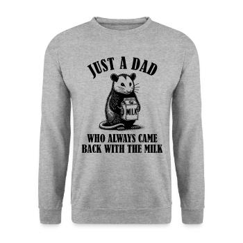 Opossum Humour Papa Meme Parent Papa - Sweat-shirt Unisexe - gris chiné - Devant - Alina (178cm) & Michal (187cm)