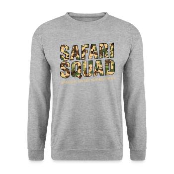 Aventure Safari Squad ensemble - Sweat-shirt Unisexe - gris chiné - Devant - Alina (178cm) & Michal (187cm)