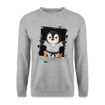 Karaté Penguin Joy pour les enfants - Sweat-shirt Unisexe - gris chiné - Devant - Alina (178cm) & Michal (187cm)