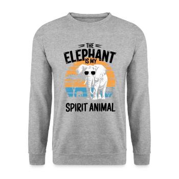 L’éléphant est mon animal spirituel - Sweat-shirt Unisexe - gris chiné - Devant - Alina (178cm) & Michal (187cm)