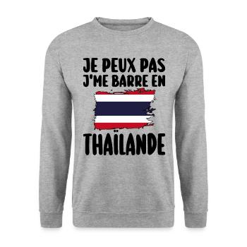 J'Me Barre En Thaïlande Voyage Cadeau - Sweat-shirt Unisexe - gris chiné - Devant - Alina (178cm) & Michal (187cm)