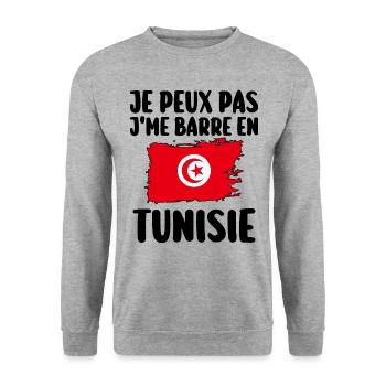 J'Me Barre En Tunisie Voyage Cadeau - Sweat-shirt Unisexe - gris chiné - Devant - Alina (178cm) & Michal (187cm)