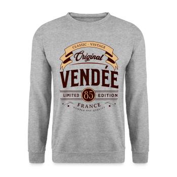 Vendée Département France - Sweat-shirt Unisexe - gris chiné - Devant - Alina (178cm) & Michal (187cm)