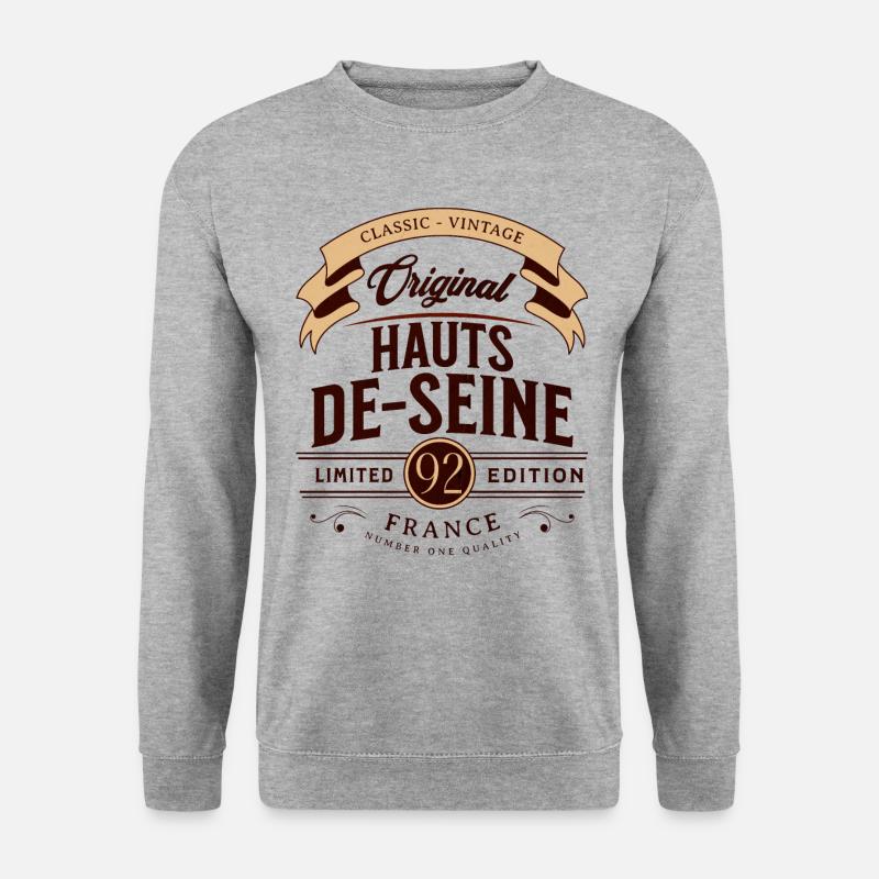 Départamento Hauts-de-Seine, Frankreich - Unisex Pullover - Weißgrau meliert