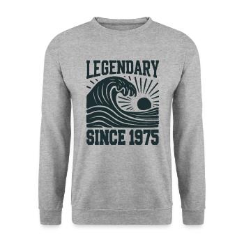 Legendary since 1975 Birthday Wave - Unisex Sweatshirt - salt & pepper - Front - Alina (178cm) & Michal (187cm)