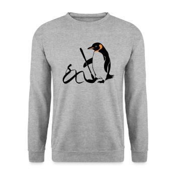 Penguin Calligraphy Artwork - Unisex Sweatshirt - salt & pepper - Front - Alina (178cm) & Michal (187cm)