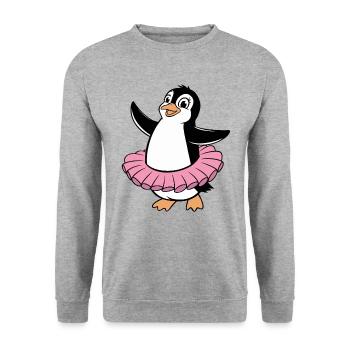 Pingouin joyeux dans le style d’un ballet - Sweat-shirt Unisexe - gris chiné - Devant - Alina (178cm) & Michal (187cm)