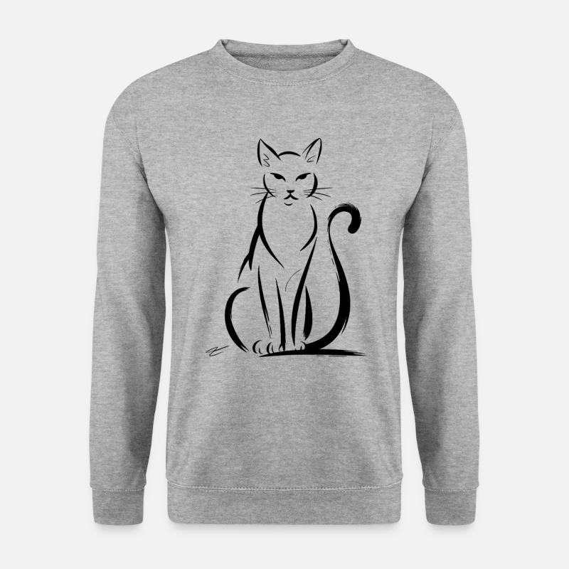 Elegant Cats Silhouette Artwork - Unisex Sweatshirt - salt & pepper