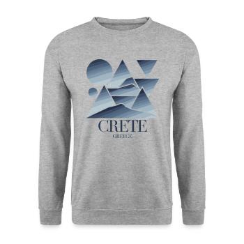 Crète Grèce Souvenir Géométrique Moderne - Sweat-shirt Unisexe - gris chiné - Devant - Alina (178cm) & Michal (187cm)