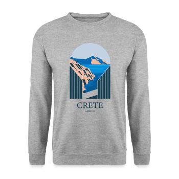 Grete Greece Souvenir : Paysage Sublime - Sweat-shirt Unisexe - gris chiné - Devant - Alina (178cm) & Michal (187cm)
