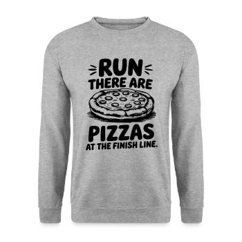 Course, pizza à l’arrivée pour les marathoniens - Sweat-shirt Unisexe - gris chiné - Devant - Alina (178cm) & Michal (187cm)