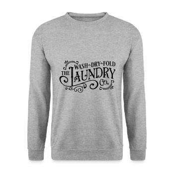 laver à sec plier le linge laver cadeau de lessive - Sweat-shirt Unisexe - gris chiné - Devant - Alina (178cm) & Michal (187cm)