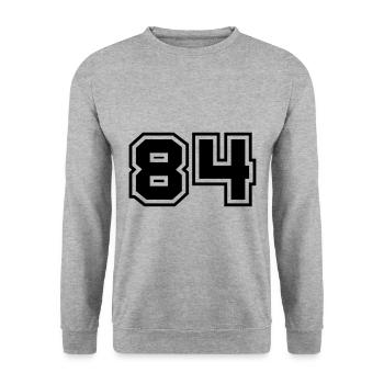 84 Nombre symbole - Sweat-shirt Unisexe - gris chiné - Devant - Alina (178cm) & Michal (187cm)