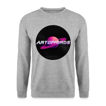 Logo Artofminds - Unisex Pullover - Weißgrau meliert - Vorne - Alina (178cm) & Michal (187cm)