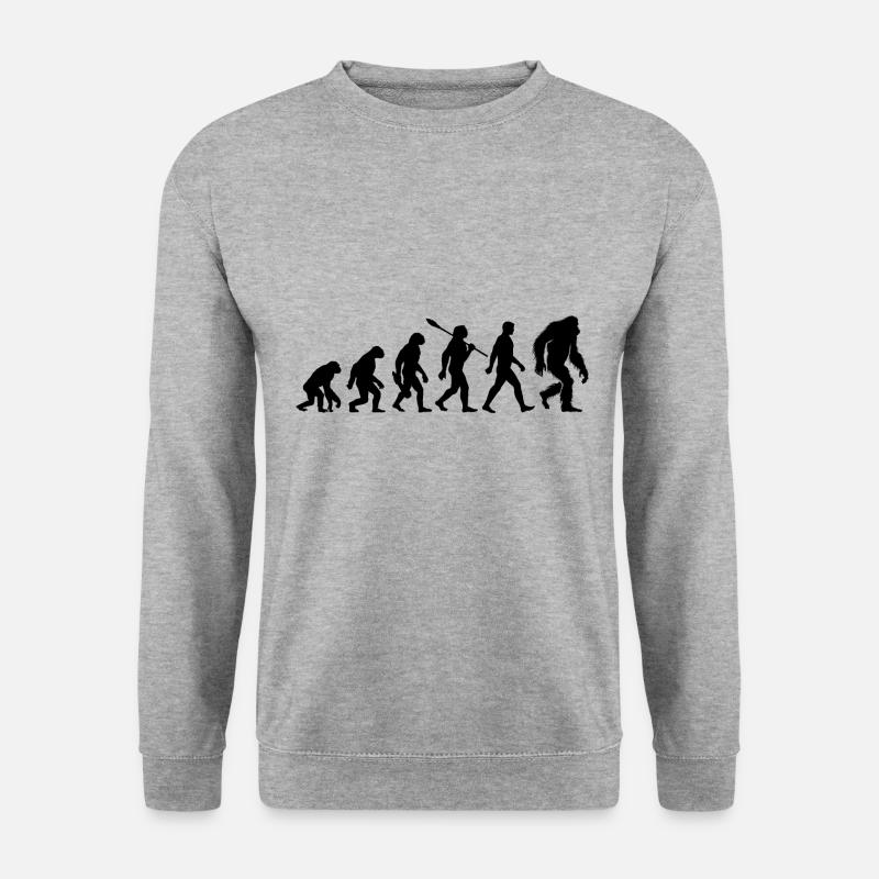 Evolution - Bigfoot - Yeti - Unisex Pullover - Weißgrau meliert