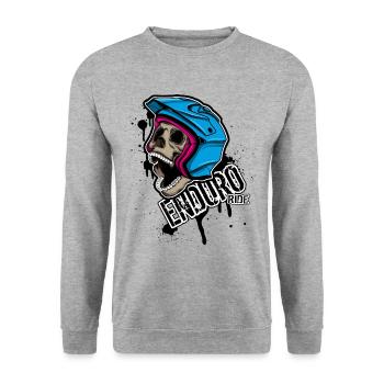 Enduro tour - Sweat-shirt Unisexe - gris chiné - Devant - Alina (178cm) & Michal (187cm)