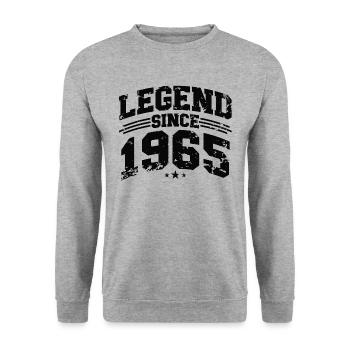 Légende depuis 1965 Cadeau d’anniversaire vintage - Sweat-shirt Unisexe - gris chiné - Devant - Alina (178cm) & Michal (187cm)