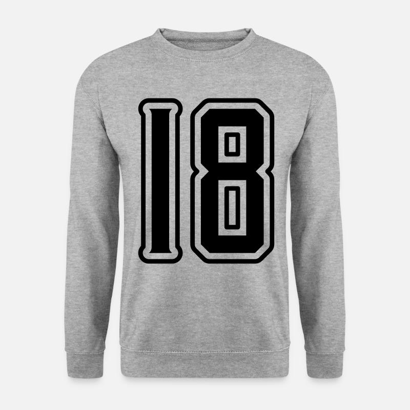 18 Zahl symbol - Unisex Pullover - Weißgrau meliert