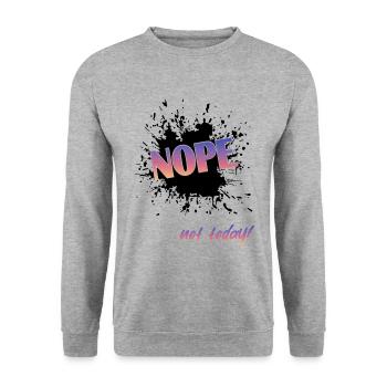 Nope not today - Unisex Pullover - Weißgrau meliert - Vorne - Alina (178cm) & Michal (187cm)